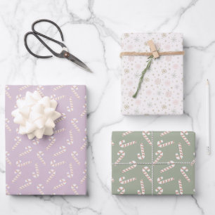 Hoja De Papel De Regalo Navidades de copos de nieve de cándalos púrpura y