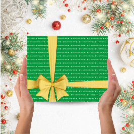 Hoja De Papel De Regalo Navidades de copos de nieve del patrón Green Repea