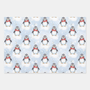Hoja De Papel De Regalo Navidades de Cute Penguin
