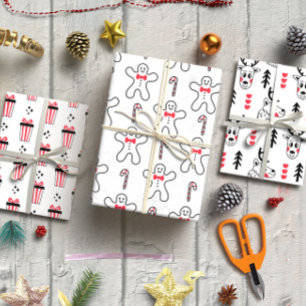 Hoja De Papel De Regalo Navidades de estilo escandinavo conjunto de 3