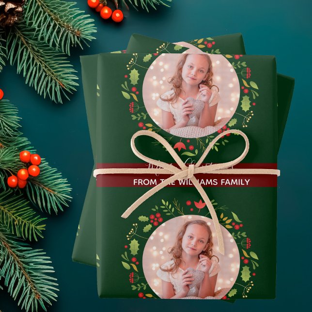 Hoja De Papel De Regalo Navidades de familia personalizado Foto Festividad (Subido por el creador)