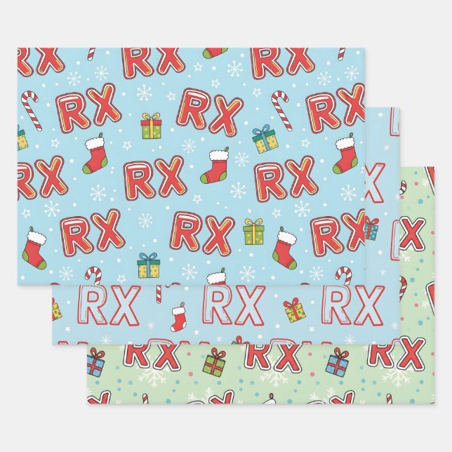 Hoja De Papel De Regalo Navidades de farmacia RX-Mas (Set)