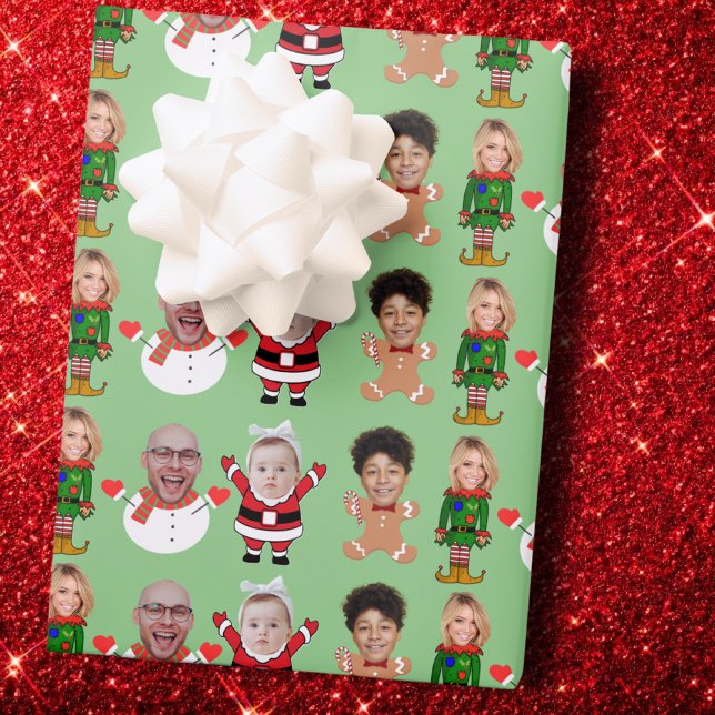 Hoja De Papel De Regalo Navidades de fotografía de la familia Personalizad (Subido por el creador)