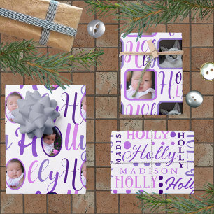 Hoja De Papel De Regalo NAVIDADES De Fotos De 4000 Guiones Voces De Morado