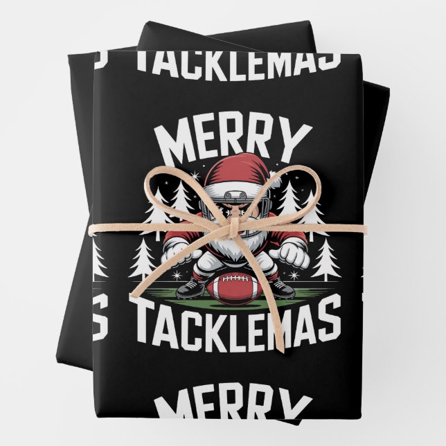Hoja De Papel De Regalo Navidades de Fútbol de Merry Tacklemas navideños (In situ)