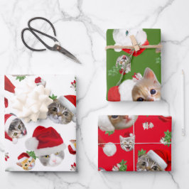 Hoja De Papel De Regalo Navidades de gato y ratón