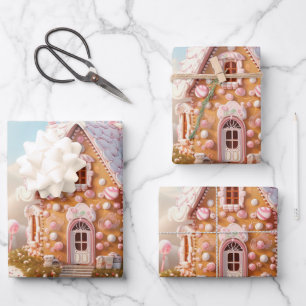 Hoja De Papel De Regalo Navidades de Gingerbread House