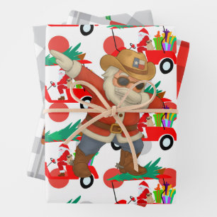 Hoja De Papel De Regalo Navidades de golf con balón y hierro para el juego