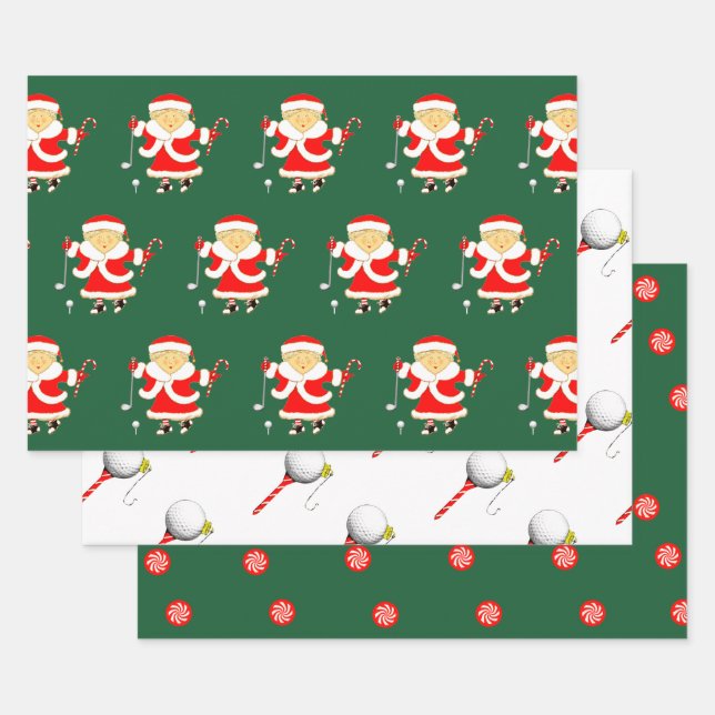 Hoja De Papel De Regalo Navidades de golf creativos (Set)