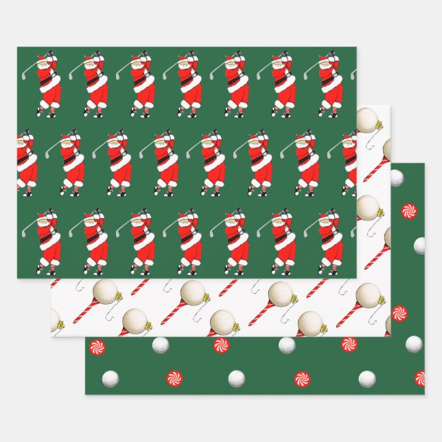 Hoja De Papel De Regalo Navidades de golf creativos (Set)