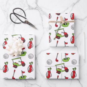 Hoja De Papel De Regalo Navidades de golf de Cute