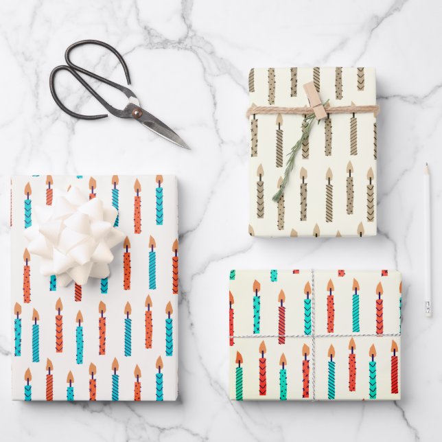 Hoja De Papel De Regalo Navidades de Hanukkah festejan clásicas velas rust (Anverso)