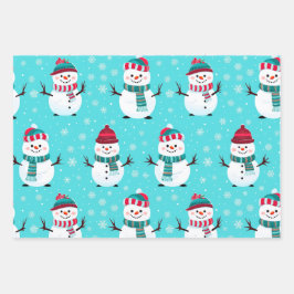 Hoja De Papel De Regalo Navidades de invierno azul festivo Wonderland Snow