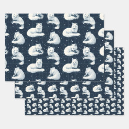 Hoja De Papel De Regalo Navidades de invierno de la Fox Ártica Tartán Patr