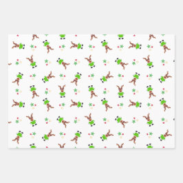 Hoja De Papel De Regalo Navidades De Kasky De Oro Y Verde Festividad