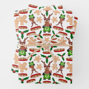 Hoja De Papel De Regalo Navidades De Kasky Verde Y Rojo Festividad Rina