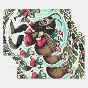 Hoja De Papel De Regalo Navidades de Krampus