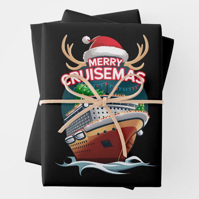 Hoja De Papel De Regalo Navidades de la familia de cruisemas con crucero d (In situ)