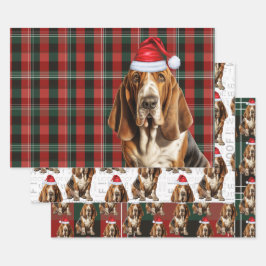 Hoja De Papel De Regalo Navidades de la hebilla de Basset