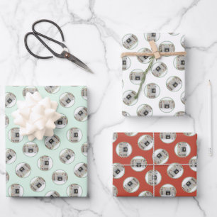 Hoja De Papel De Regalo Navidades de la pintura de Keeshond adornan una ch