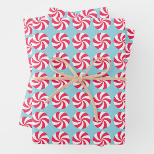 Hoja De Papel De Regalo Navidades de menta azul