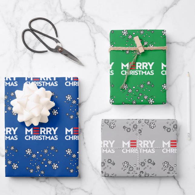 Hoja De Papel De Regalo Navidades de Merry (Biden Harris) (Anverso)