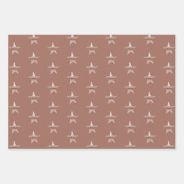 Hoja De Papel De Regalo Navidades de moda estrella de rosa metálico Wrappi