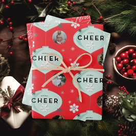 Hoja De Papel De Regalo Navidades de nombre de familia de ornamento retro 