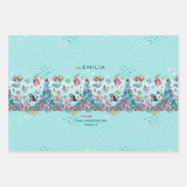 Hoja De Papel De Regalo Navidades de nombres personales Sirena y amigos