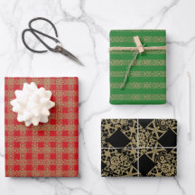 Navidades de oro rojo verde negro encaje antiguo