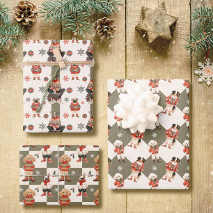 Hoja De Papel De Regalo Navidades de perros pequeños
