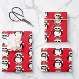 Hoja De Papel De Regalo Navidades de pingüino fresco lindo patrón de invie