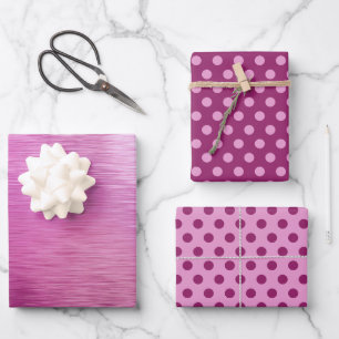 Hoja De Papel De Regalo Navidades de Punto de Berry Púrpura de Uva Metálic