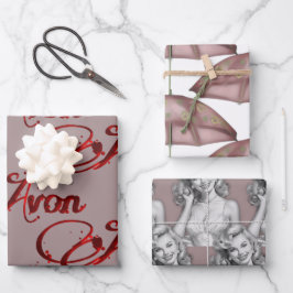 Hoja De Papel De Regalo Navidades de Retro Avon