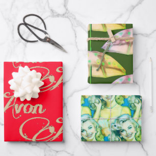 Hoja De Papel De Regalo Navidades de Retro Avon