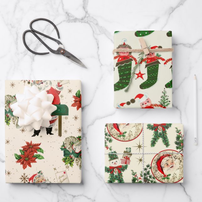 Hoja De Papel De Regalo Navidades de Retro Treasures (Anverso)