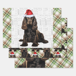 Hoja De Papel De Regalo Navidades de ropa para vacas de perro de Cocker es