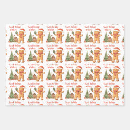 Hoja De Papel De Regalo Navidades de Santa Gingerbread