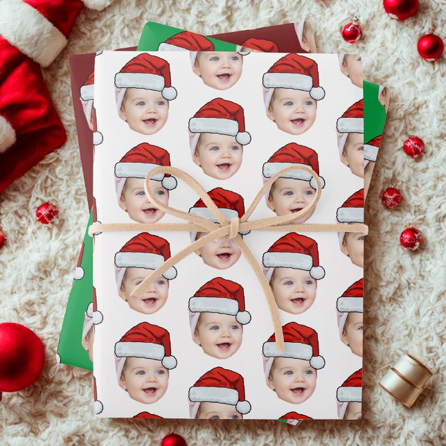 Hoja De Papel De Regalo Navidades de Santa Hat con fotos personalizadas de (Subido por el creador)