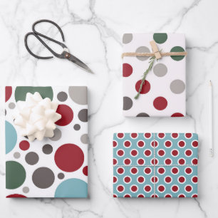 Hoja De Papel De Regalo Navidades de selección de puntos de Polka festivo