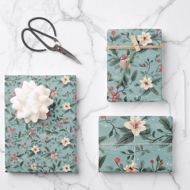 Hoja De Papel De Regalo Navidades de Shabby Chic (Anverso)