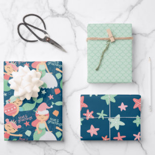 Hoja De Papel De Regalo Navidades de Sirenas