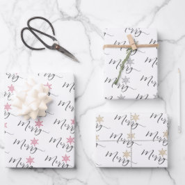 Hoja De Papel De Regalo Navidades de Snowflakes, Purpurina caligráfico