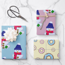 Hoja De Papel De Regalo Navidades de Snowmen Duluts