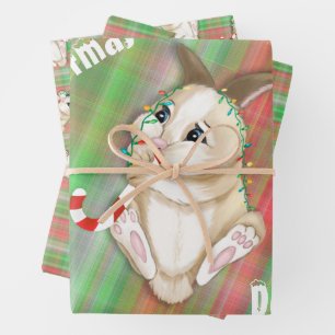 Hoja De Papel De Regalo Navidades de tela de plástico rojo verde dulce con