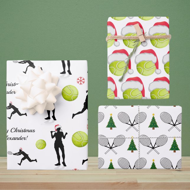 Hoja De Papel De Regalo Navidades de tenis Santa Jugador Raqueta de bolas  (Subido por el creador)