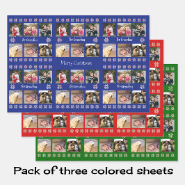 Hoja De Papel De Regalo Navidades de texto del personalizado de fotos