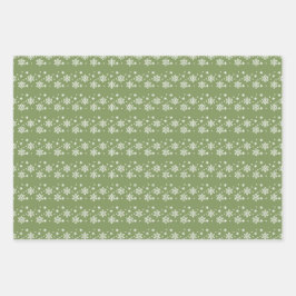 Hoja De Papel De Regalo Navidades de trío de copo de nieve/Papel de envolv