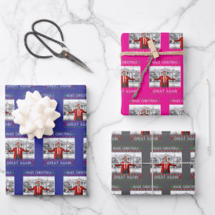 Hoja De Papel De Regalo Navidades de Trump