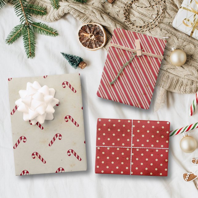 Hoja De Papel De Regalo Navidades de una granja moderna Candy Cane (Subido por el creador)